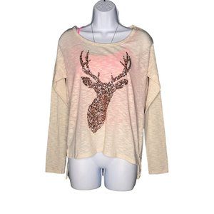 Bethany Mota small deer sequenced long sleeved top